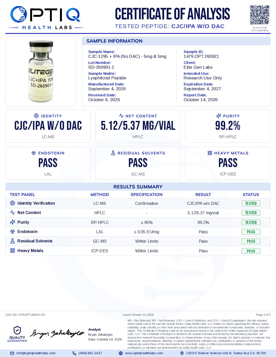 CJC 5mg / Ipamorelin 5mg - Image 2